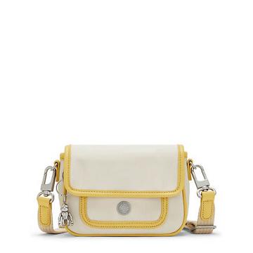 Kipling Inaki Small Crossbody Bag Handbag Straw Yellow Block | AU 1272MQ